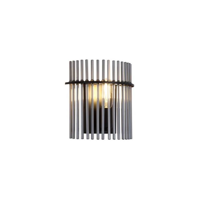 Searchlight-55625SM - Swizzle - Matt Black Wall Lamp with Smoked Rods