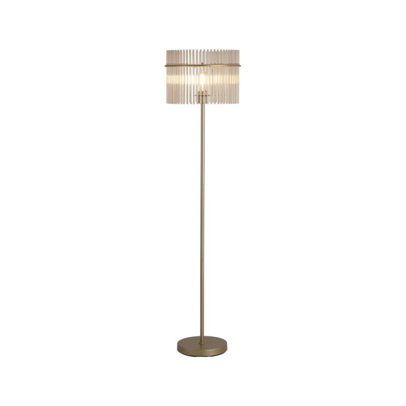 Searchlight-55626CP - Swizzle - Gold Floor Lamp with Champagne Rods