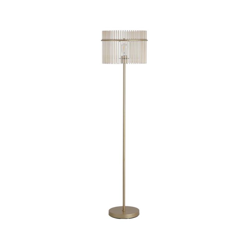 Searchlight-55626CP - Swizzle - Gold Floor Lamp with Champagne Rods