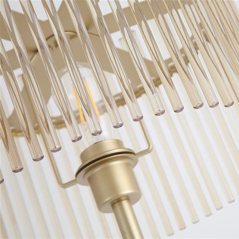 Searchlight-55626CP - Swizzle - Gold Floor Lamp with Champagne Rods