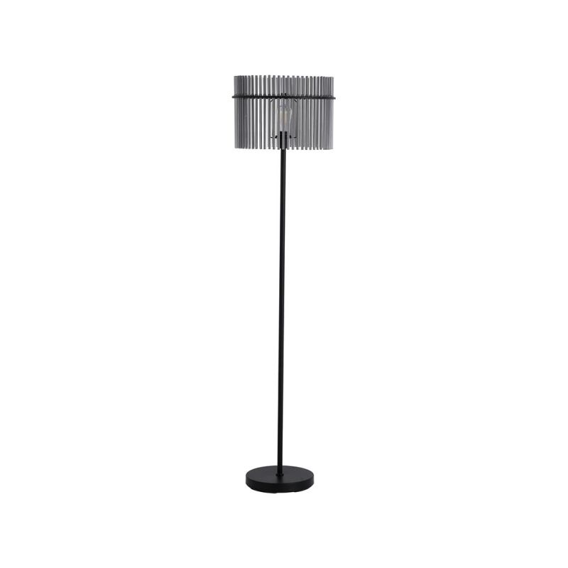 Searchlight-55626SM - Swizzle - Matt Black Floor Lamp with Smoked Rods