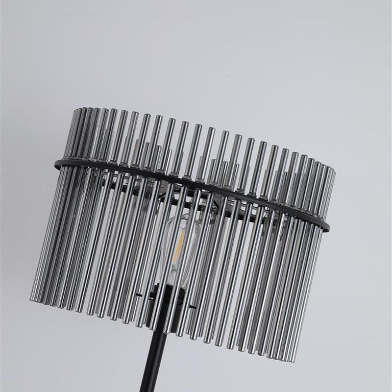 Searchlight-55626SM - Swizzle - Matt Black Floor Lamp with Smoked Rods