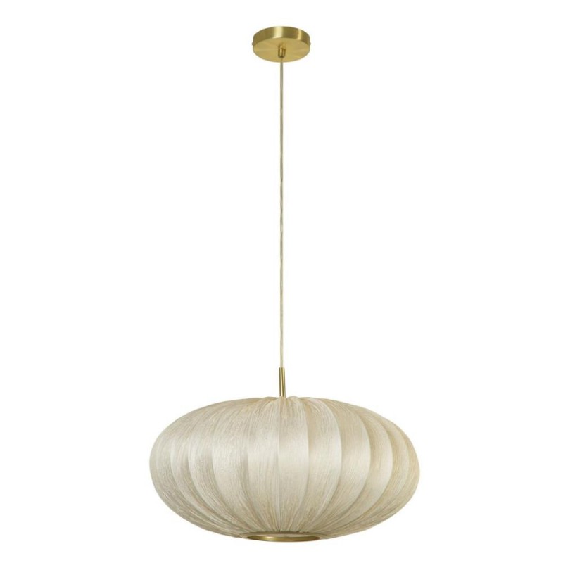Searchlight-55712 - Bonnie - Satin Brass Pendant with Ivory Champagne Satin Shade