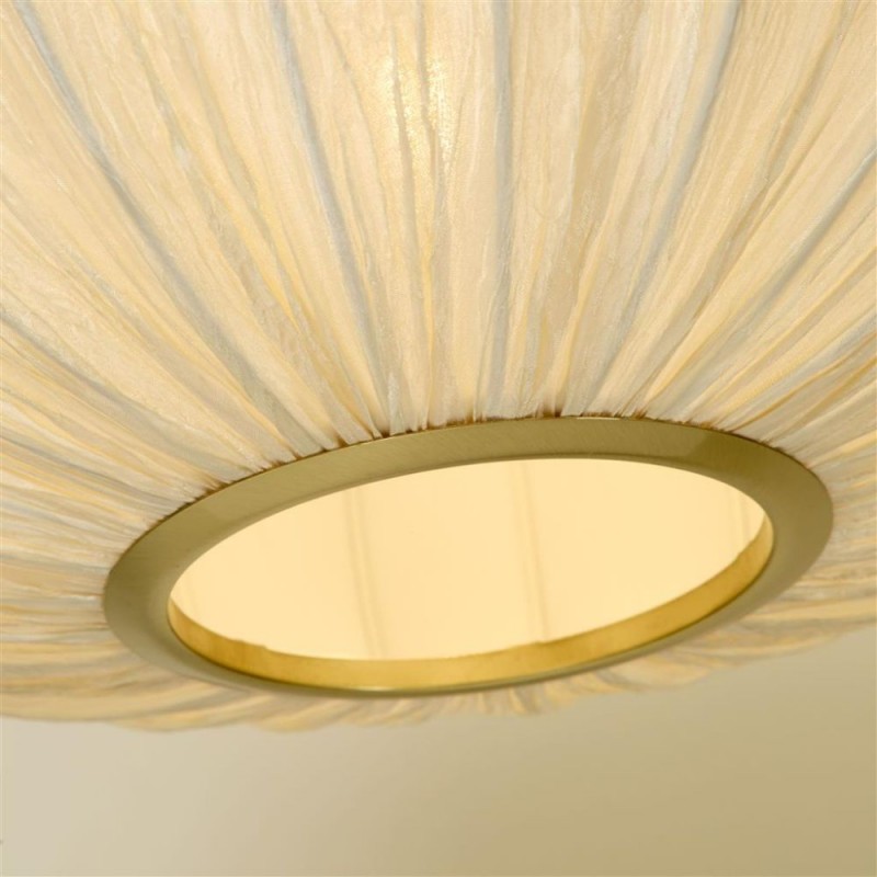 Searchlight-55712 - Bonnie - Satin Brass Pendant with Ivory Champagne Satin Shade