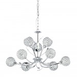 Bellis II - Chrome 9 Light Centre Fitting with Crystal