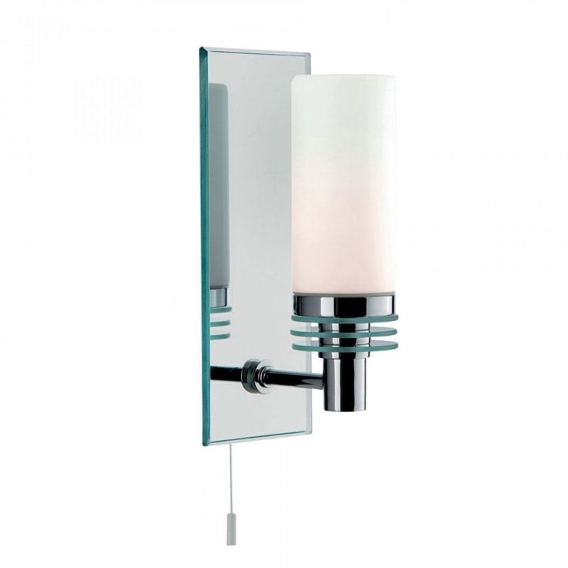 Searchlight-5611-1CC-LED - Lambeth - Opal Glass & Chrome with Mirror Wall Lamp