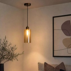 Kent - Bronze Pendant with Champagne Frosted Glass