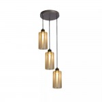 Kent - Bronze 3 Light Cluster Pendant with Champagne Frosted Glass