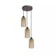 Searchlight-56131-3BZ - Kent - Bronze 3 Light Cluster Pendant with Champagne Frosted Glass