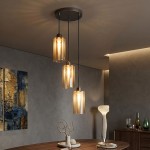 Kent - Bronze 3 Light Cluster Pendant with Champagne Frosted Glass