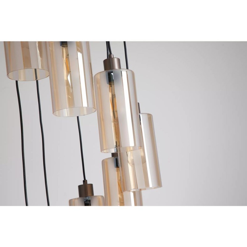 Searchlight-56131-8BZ - Kent - Bronze 8 Light Cluster Pendant with Champagne Frosted Glass