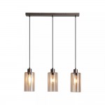 Kent - Bronze 3 Light over Island Fitting with Champagne Frosted Glass