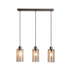 Kent - Bronze 3 Light over Island Fitting with Champagne Frosted Glass