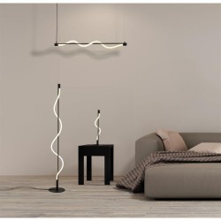 Serpent - Black LED over Island Fitting with White Tube Diffuser