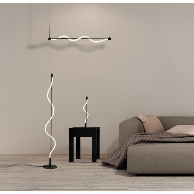 Searchlight-57211BK - Serpent - Black LED over Island Fitting with White Tube Diffuser