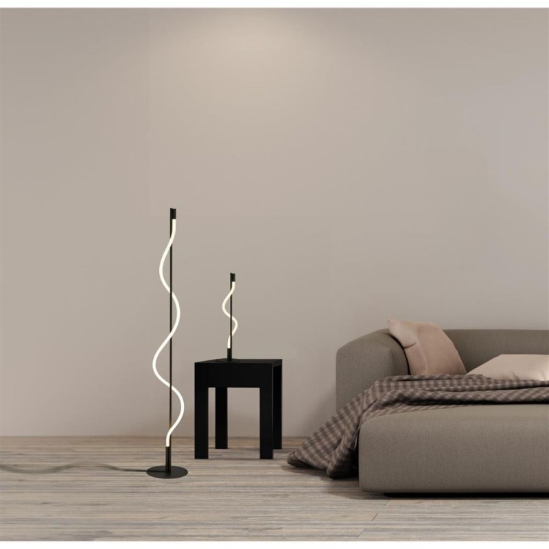 Searchlight-57212BK - Serpent - Black LED Table Lamp with White Tube Diffuser