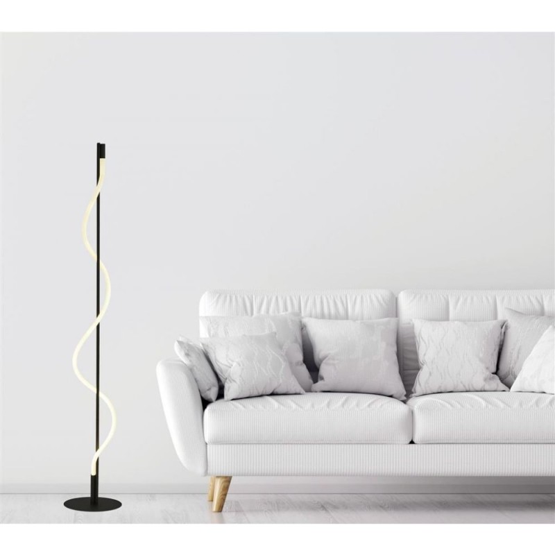 Searchlight-57213BK - Serpent - Black LED Floor Lamp with White Tube Diffuser