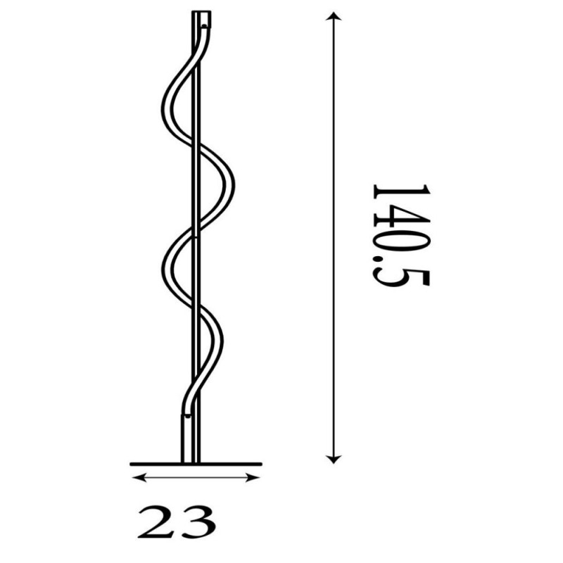 Searchlight-57213BK - Serpent - Black LED Floor Lamp with White Tube Diffuser