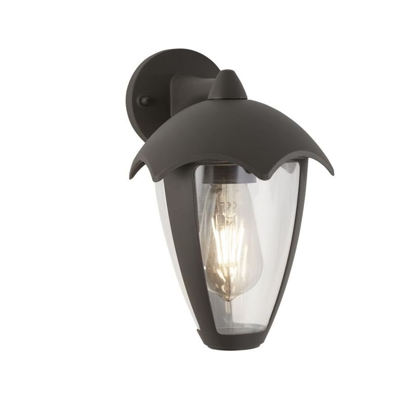 Searchlight-57891GY - Bluebell - Outdoor Rustic Brown & Clear Wall Lamp