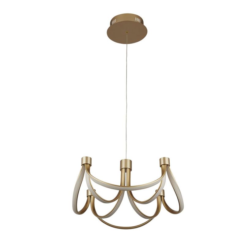 Ceiling Lights - Signature - LED Matt Gold Chandelier 42W Searchlight-58184-8GO - Signature - LED Matt Gold Chandelier 42W