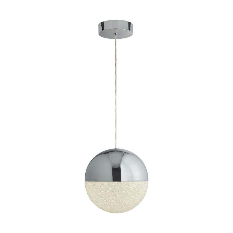 Searchlight-5841CC - Marbles - Crushed Ice & Chrome Small Pendant