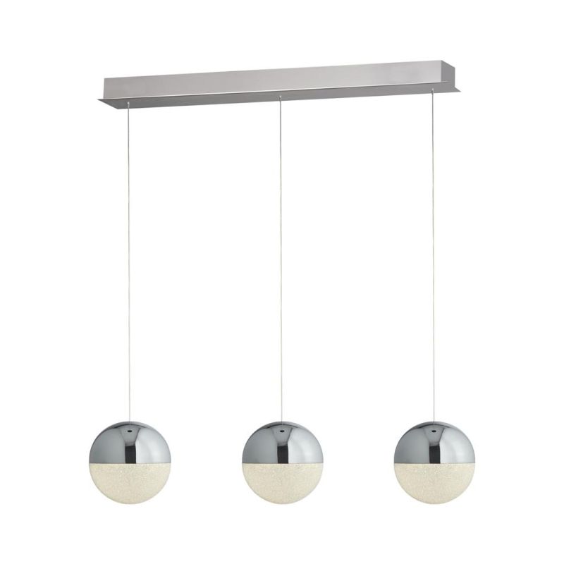 Searchlight-5843-3CC - Marbles - Crushed Ice & Chrome 3 Light over Island Fitting