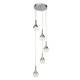 Ceiling Lights - Wave Teardrop - LED Crushed Crystal & Chrome 5 Light Cluster Fitting Searchlight-5875-5CC - Wave Teardrop - LED Crushed Crystal & Chrome 5 Light Cluster Fitting