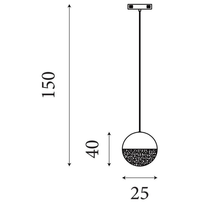 Searchlight-5881CU - Marbles - Copper LED Pendant with Crushed Ice Shade ∅ 25 cm