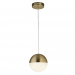 Marbles - Satin Brass LED Pendant with Crushed Ice Shade ∅ 25 cm