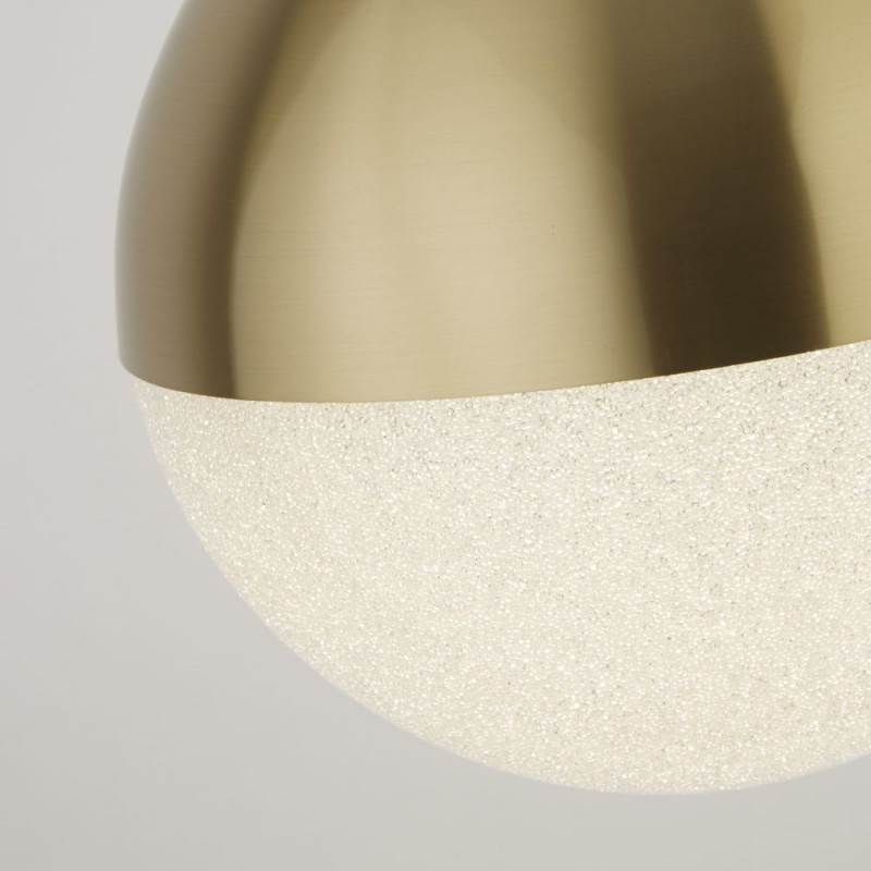 Searchlight-5881SB - Marbles - Satin Brass LED Pendant with Crushed Ice Shade ∅ 25 cm