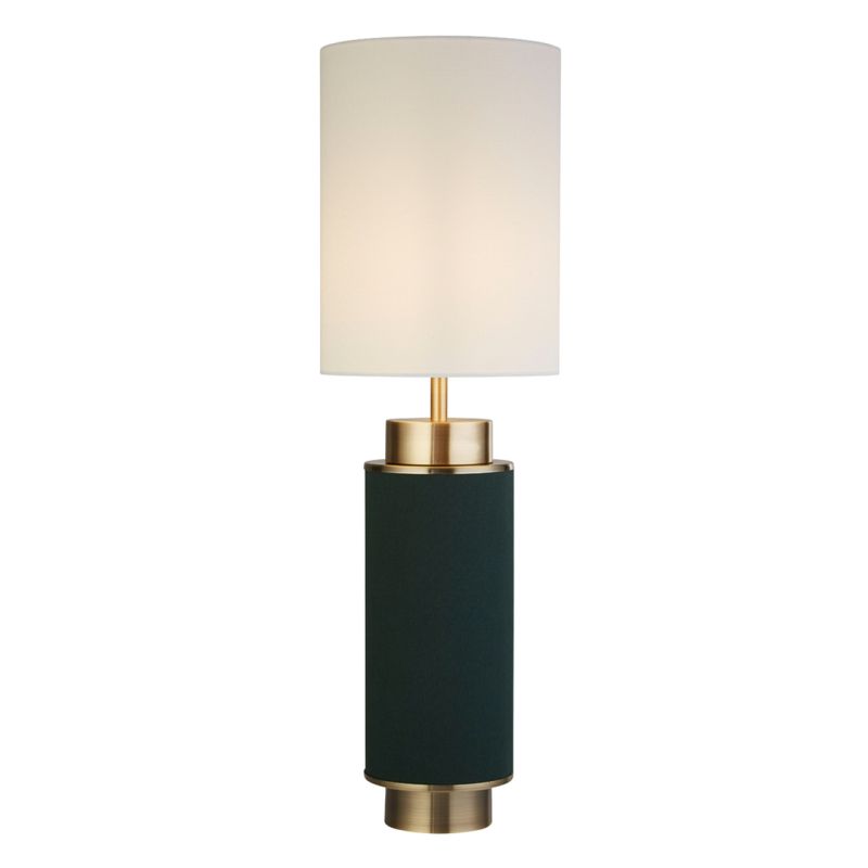 Searchlight-59041AB - Flask - White Shade with Green & Antique Brass Table Lamp