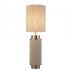 Flask - Natural Linen with Beige & Nickel Table Lamp Flask - Natural Linen with Beige & Nickel Table Lamp