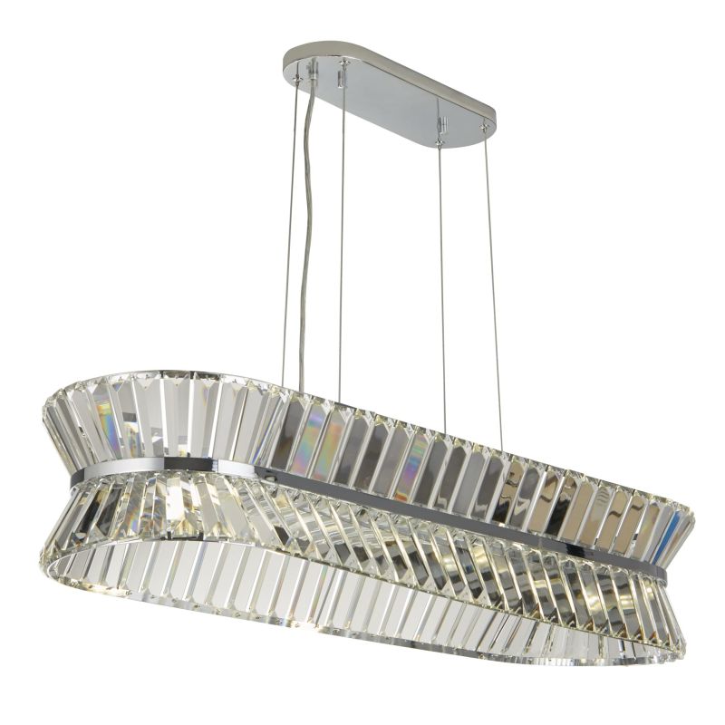 Searchlight-59410-10CC - Uptown - Chrome 10 Light over Island Fitting with Crystal