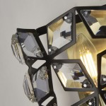Iris - Brass & Black Wall Lamp with Crystal