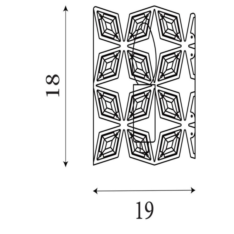 Searchlight-59811-1BSB - Iris - Brass & Black Wall Lamp with Crystal