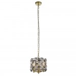 Iris - Brass & Black 2 Light Pendant with Crystal