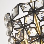 Iris - Brass & Black 2 Light Pendant with Crystal