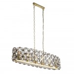 Iris - Brass & Black 6 Light over Island Fitting with Crystal