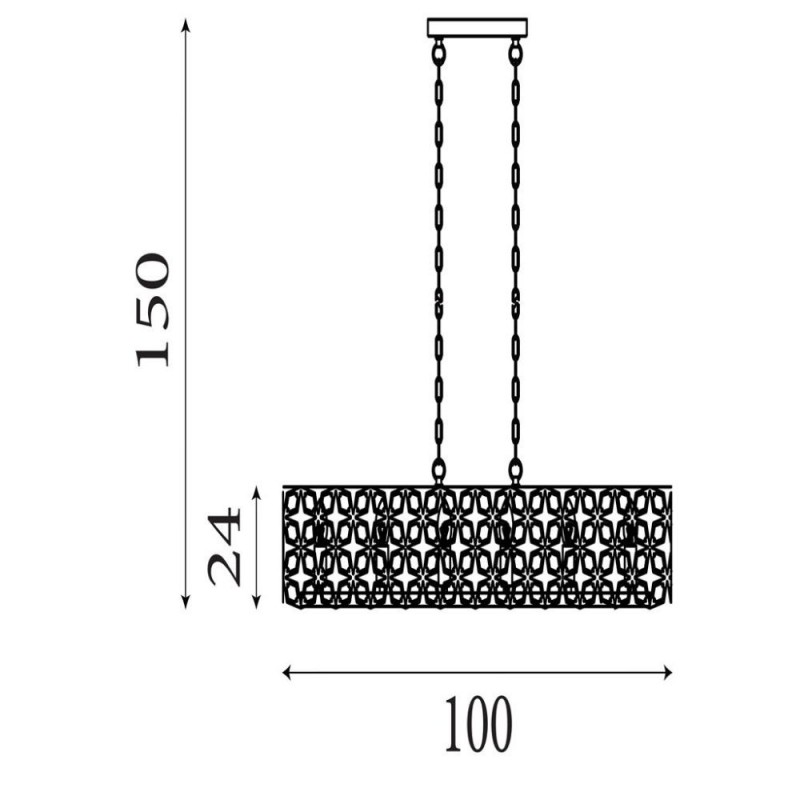 Searchlight-59811-6BSB - Iris - Brass & Black 6 Light over Island Fitting with Crystal