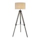 Searchlight-6006BR - Easel - Light Wood Tripod Floor Lamp with Cream Linen Shade