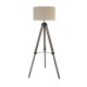 Searchlight-6006BR - Easel - Light Wood Tripod Floor Lamp with Cream Linen Shade