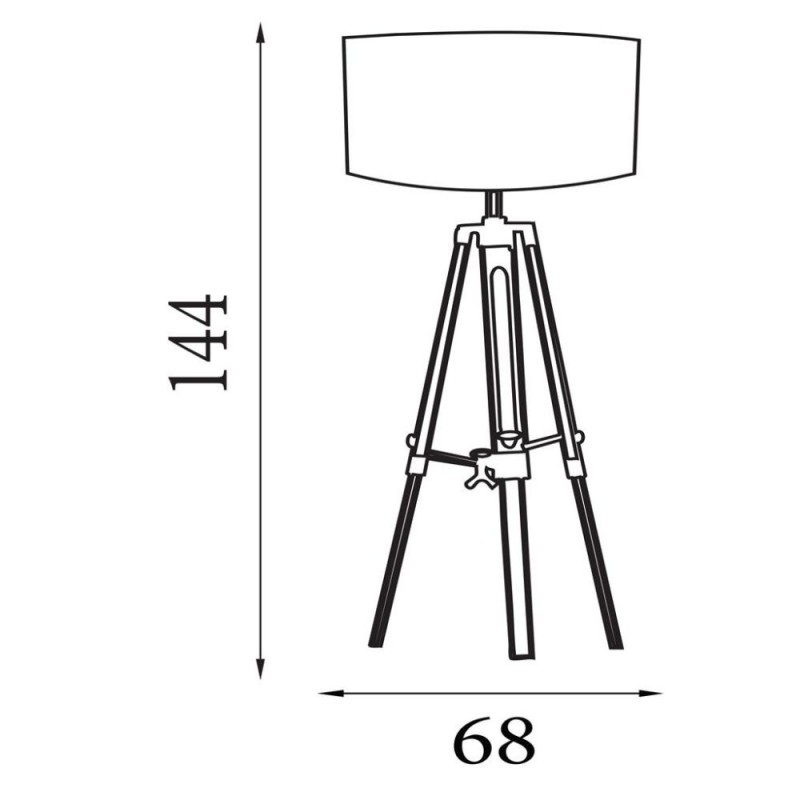 Searchlight-6006BR - Easel - Light Wood Tripod Floor Lamp with Cream Linen Shade