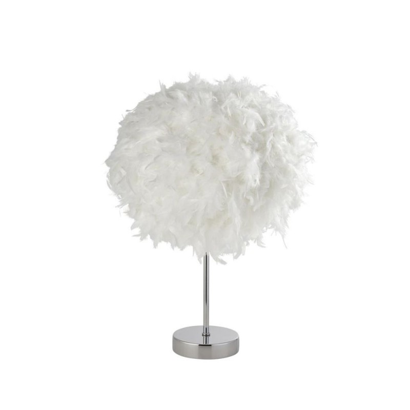 Searchlight-60392CC - Hattie - Chrome Table Lamp with White Feather Shade
