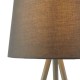 Searchlight-60421GY - Rio - Satin Silver & Grey Tripod Table Lamp with Grey Shade