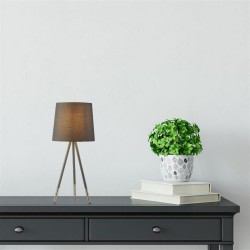 Rio - Satin Silver & Grey Tripod Table Lamp with Grey Shade