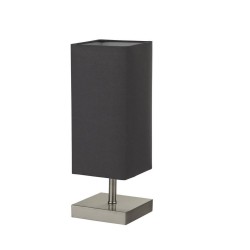 Valley - Satin Silver Table Lamp with Dark Grey Shade