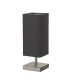 Searchlight-60424SS - Valley - Satin Silver Table Lamp with Dark Grey Shade