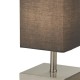 Searchlight-60424SS - Valley - Satin Silver Table Lamp with Dark Grey Shade