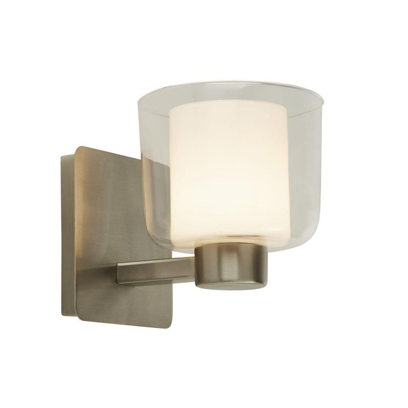 Searchlight-6051SN - Bolivia - Bathroom Double Glass & Satin Nickel Wall Lamp