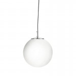 Atom - Opal Shiny Glass & Satin Silver Globe Pendant Atom - Opal Shiny Glass & Satin Silver Globe Pendant